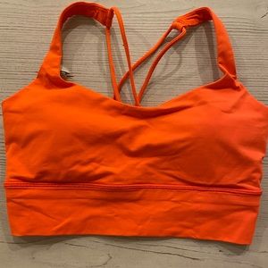 Lululemon free to be longline bra size 8 neon coral